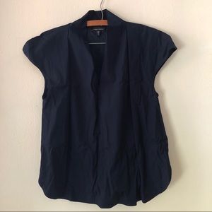 Universal Standard Navy Cambria Luxe Twill Top